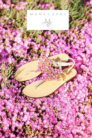 sandali capresi con swarovski Da Costanzo | ROMBOGIOIELLOBIGFUCSIA